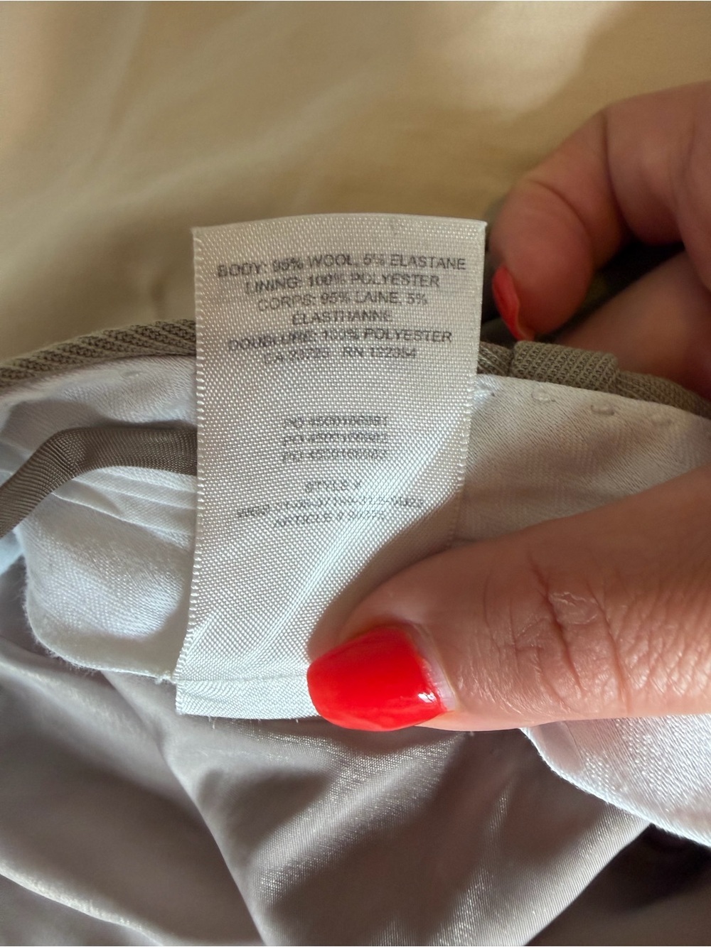 Aritzia Babaton City Wool Agency Pant Taupe Beige Tailored Trousers Size 2 - Picture 13 of 13